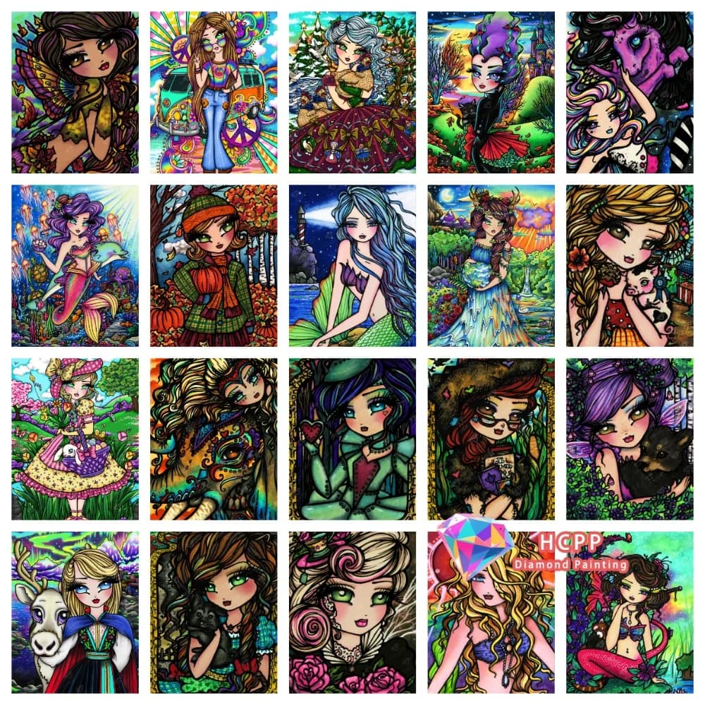 Nuovo Kit Pittura Diamante Ragazza del Mercato dei Fiori, Diamanti Quadrati e Rotondi, Mosaico 5D Fai da Te, Arte Artigianale, Regalo Unico e Squisito, Decorazione per la Casa