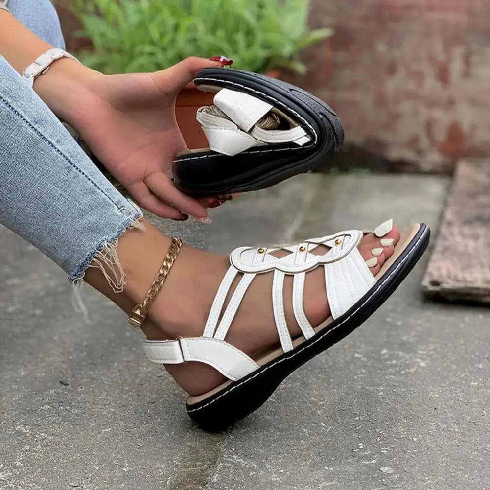 Sandali da donna ammortizzanti Sandali ortopedici con supporto per l'arco plantare da donna Sandali con zeppa comodi ed eleganti con antiscivolo da indossare
