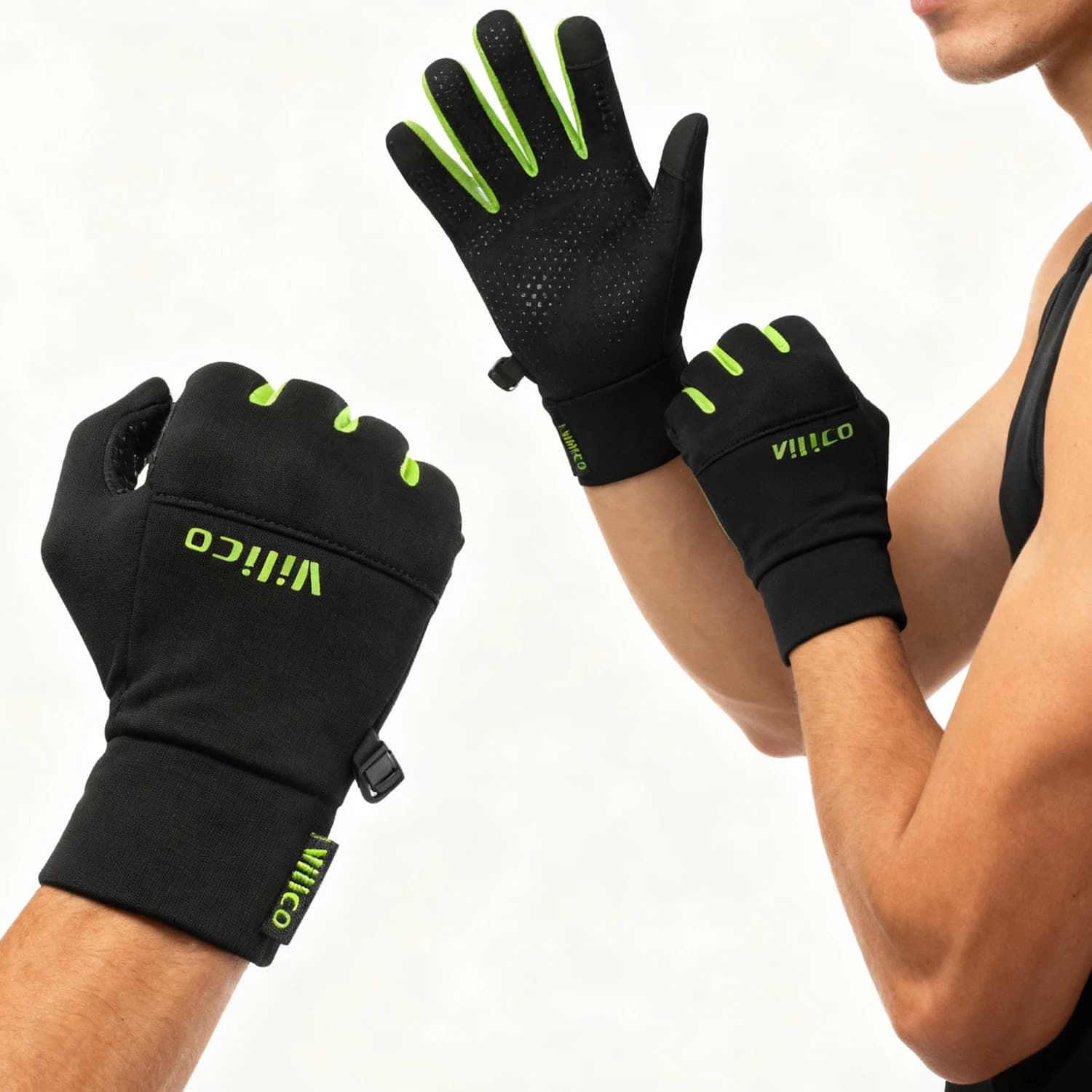 Outdoor sports, racing, winter cycling, touch screen gloves, autumn and winter cycling for women, hot and windproof with fleece gloves