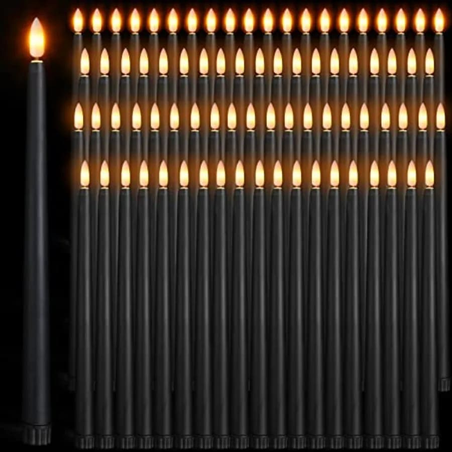 Confezione da 84 Candele a LED Senza Fiamma, Lunghe 11 Pollici, a Batteria, con Luce Tremolante Calda e Realistica