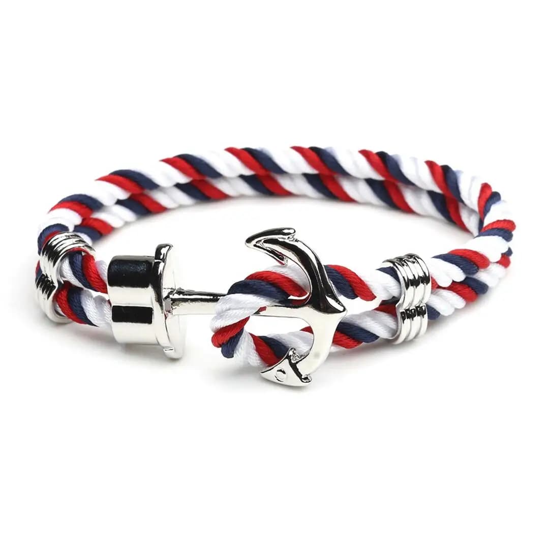 Braccialetto di ancoraggio blu Navy Street Fashion Retro fatto a mano coppia braccialetto a doppio strato braccialetto personalizzato da uomo alla moda regali di gioielli