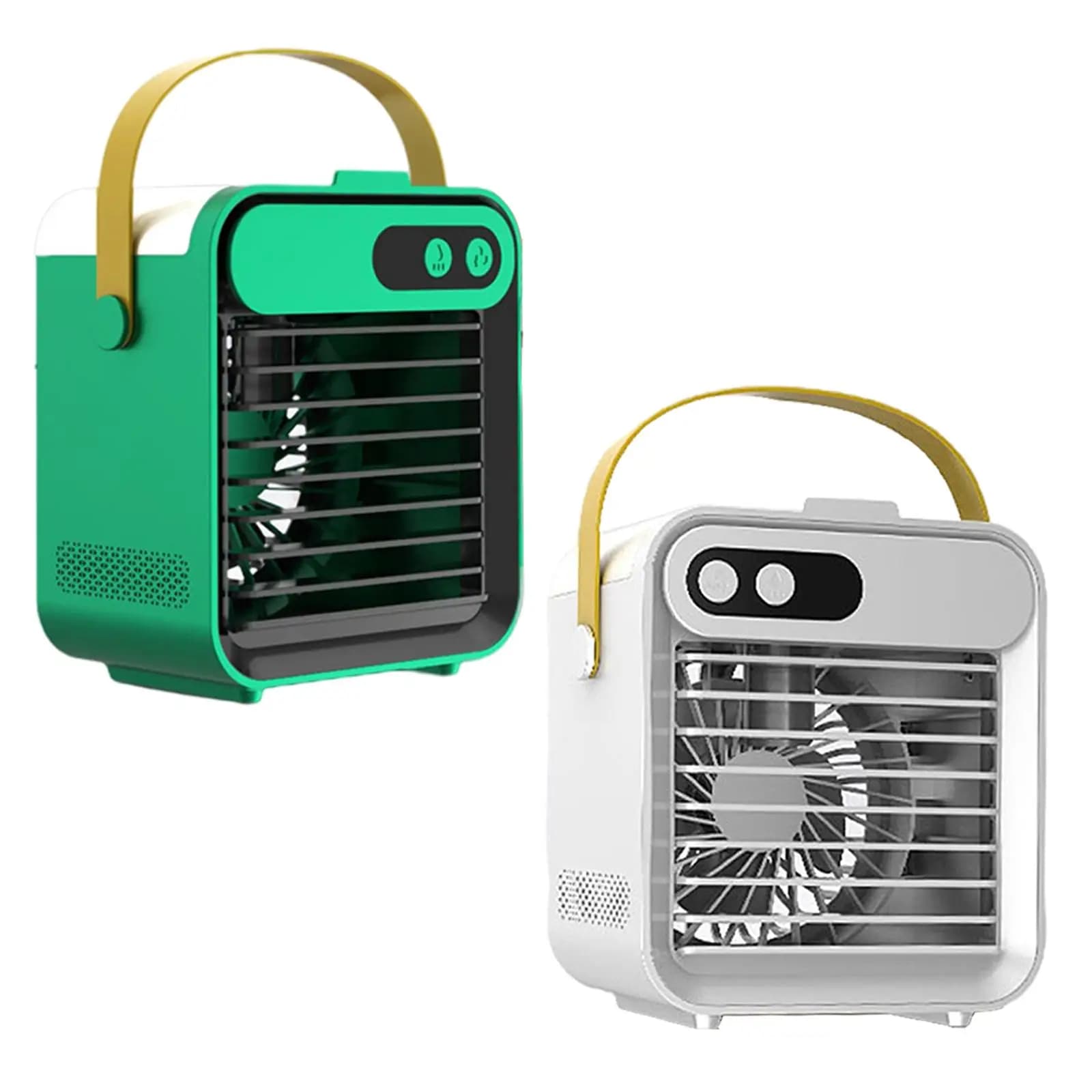 USB Air Conditioner Fan Air Cooler Adjustable Desktop Cooling Fan Humidifier Purifier w/ Phone Bracket Low Noise for Bedroom