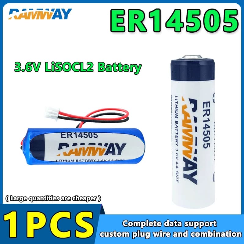 Batteria al litio primaria RAMWAY ER14505 3.6V per encoder ad valore assoluto, rilevatore di fumo Patrol Stick