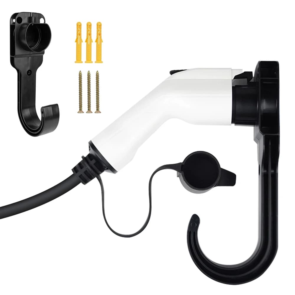 Supporto per cavo caricabatterie EV per staffa per montaggio a parete per ricarica per auto elettriche presa per testa di pistola universale per connettore di tipo 2 spina europea