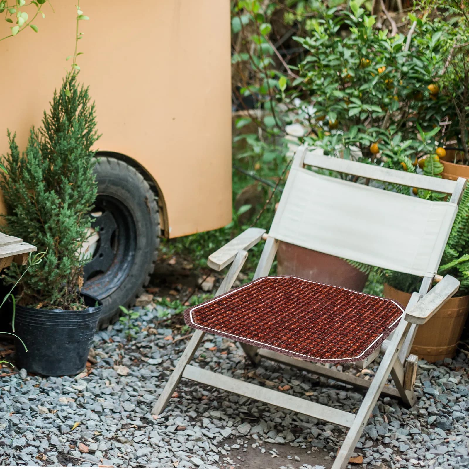 Cuscino Rinfrescante in Perline di Legno, Ergonomico e Traspirante per Ufficio, Auto, Sedia a Rotelle, Casa, Cuscino Estivo Universale