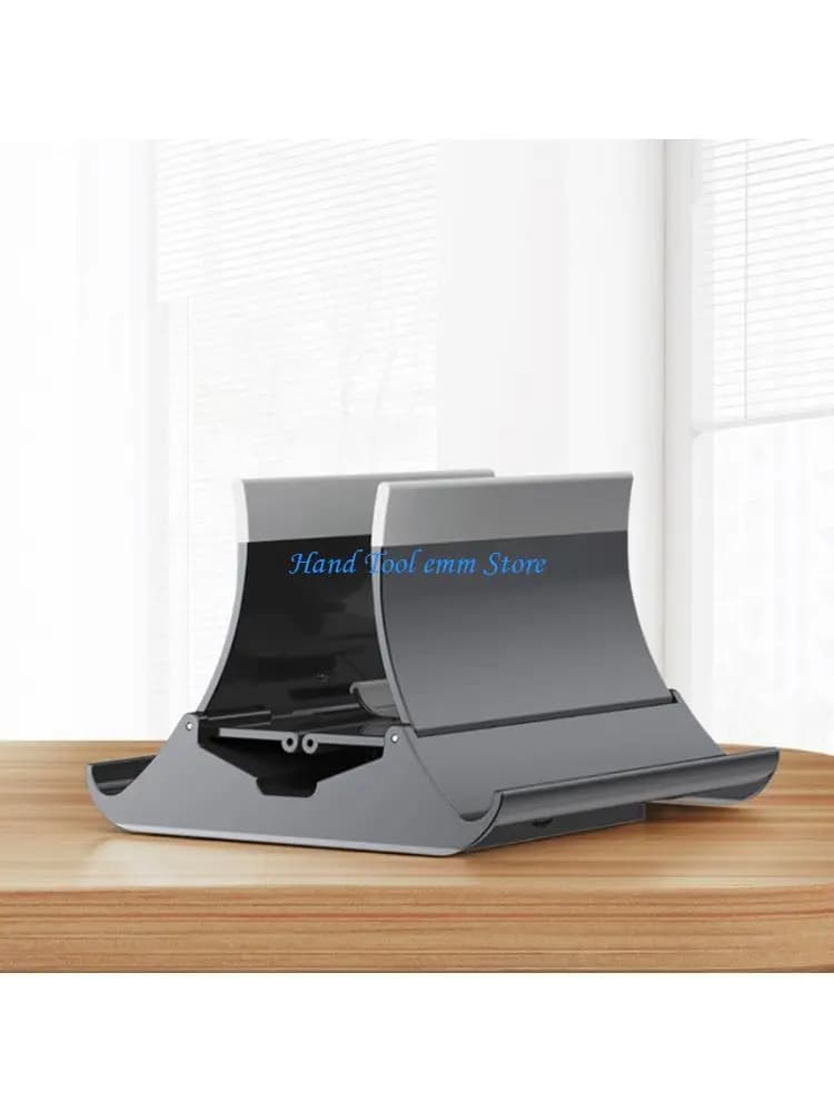 H37F Desktop Organizers Gravitating Lock Vertical Laptop Stand Holder Enhanced Ventilation Design for Laptop Tablet E Reader