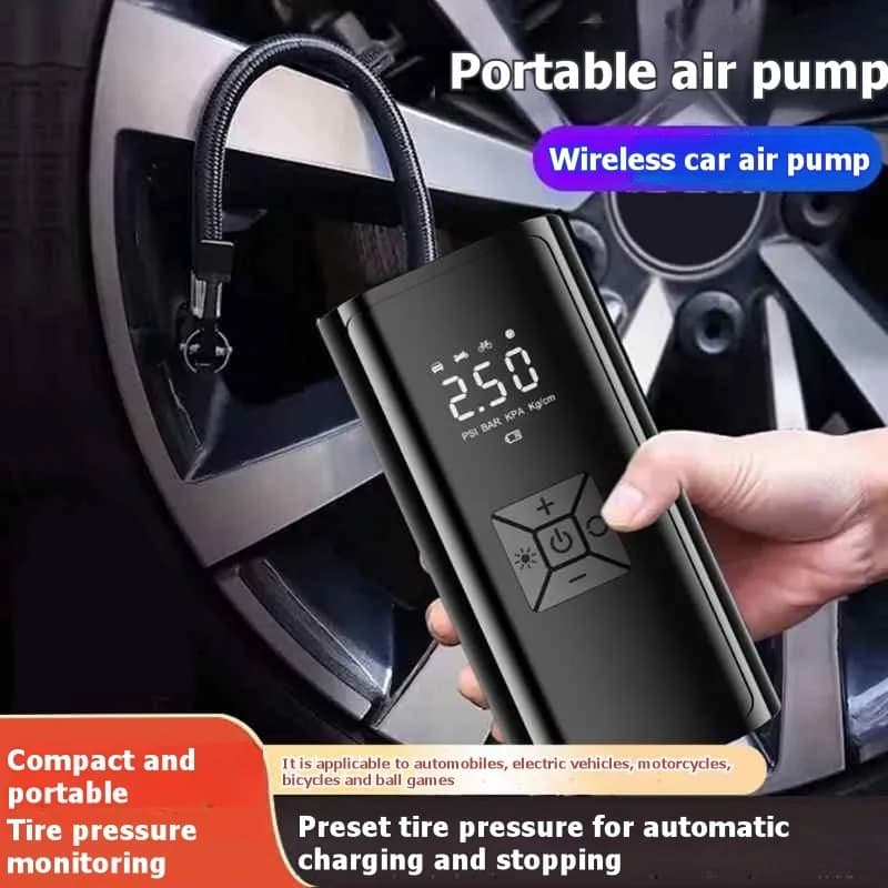 Cordless Tire Inflator With Digital Pressure Gauge, 120 PSI Brushless Air Pump And Auto Shut-Off Function For Bikes, Cars, Balls