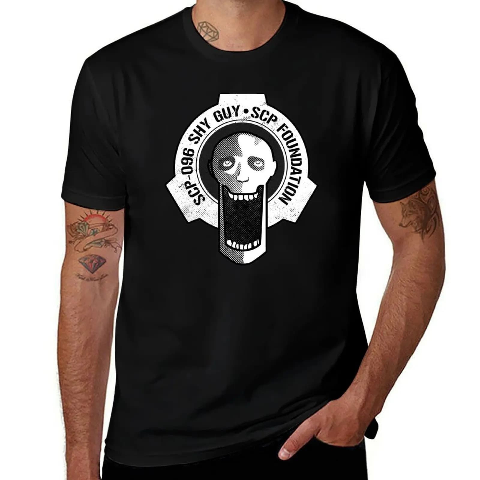 SCP-096 Shy Guy T-shirt from SCP Foundation Short Sleeved T-shirt with fashionable print