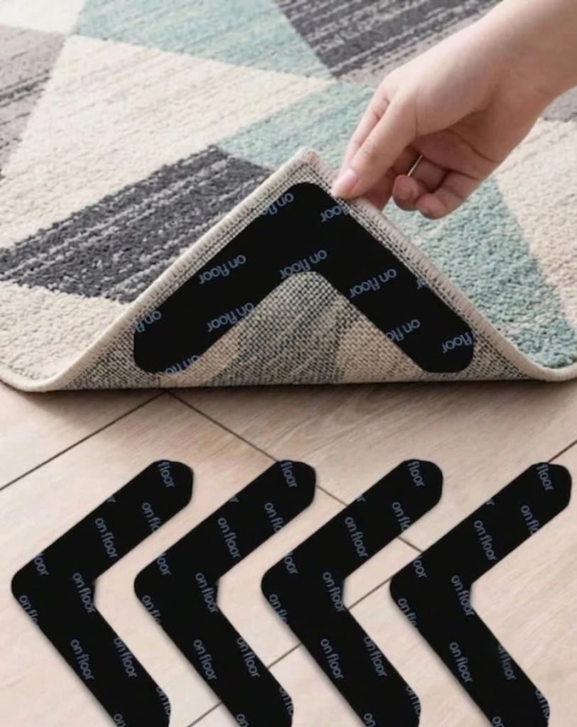 Rug Pad Grippers Strong Anti Slip Carpet Stickers Reusable Washable Anti Curling Mat Tape For Bed Sheets Sofa Cushions
