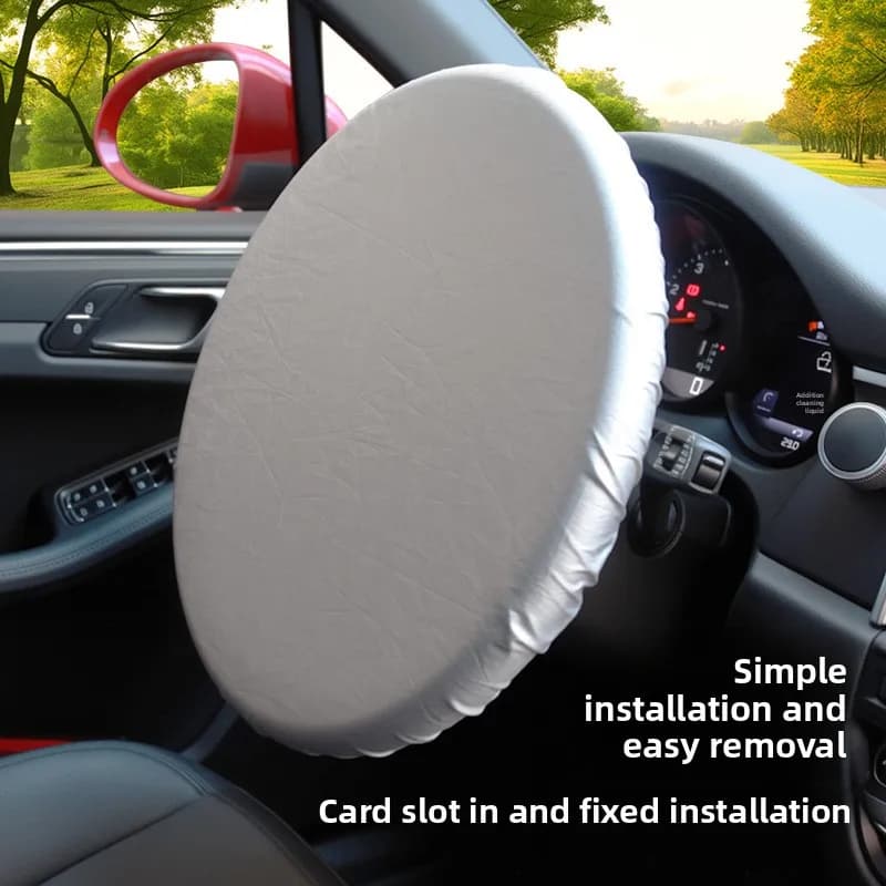 Copri Volante Auto con Rivestimento Argentato, Protezione Solare in Tessuto, Accessori Isolanti per Volante