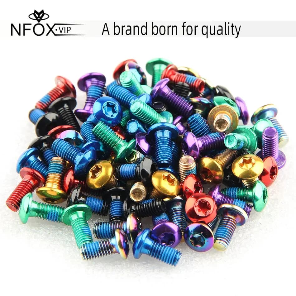 NFOX 12 Pezzi Viti per Rotore Freno a Disco T25 per Bicicletta, Vari Colori, Universali per MTB e Bici da Strada, Accessori per Freni