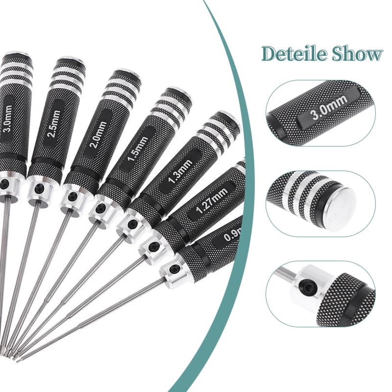 1 pc model aircraft model hexagonal screwdriver key 1.27/1.3/1.5/2.5mm set of hexagonal carbon steel maintenance tools