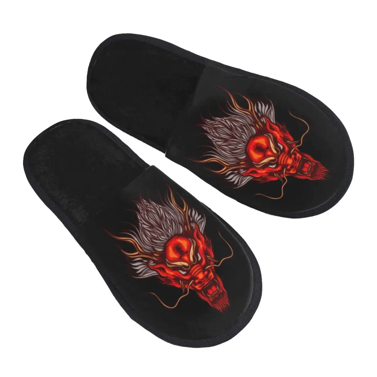Pantofole calde per interni con testa di drago Pantofole in peluche per la casa Pantofole morbide e soffici per la casa