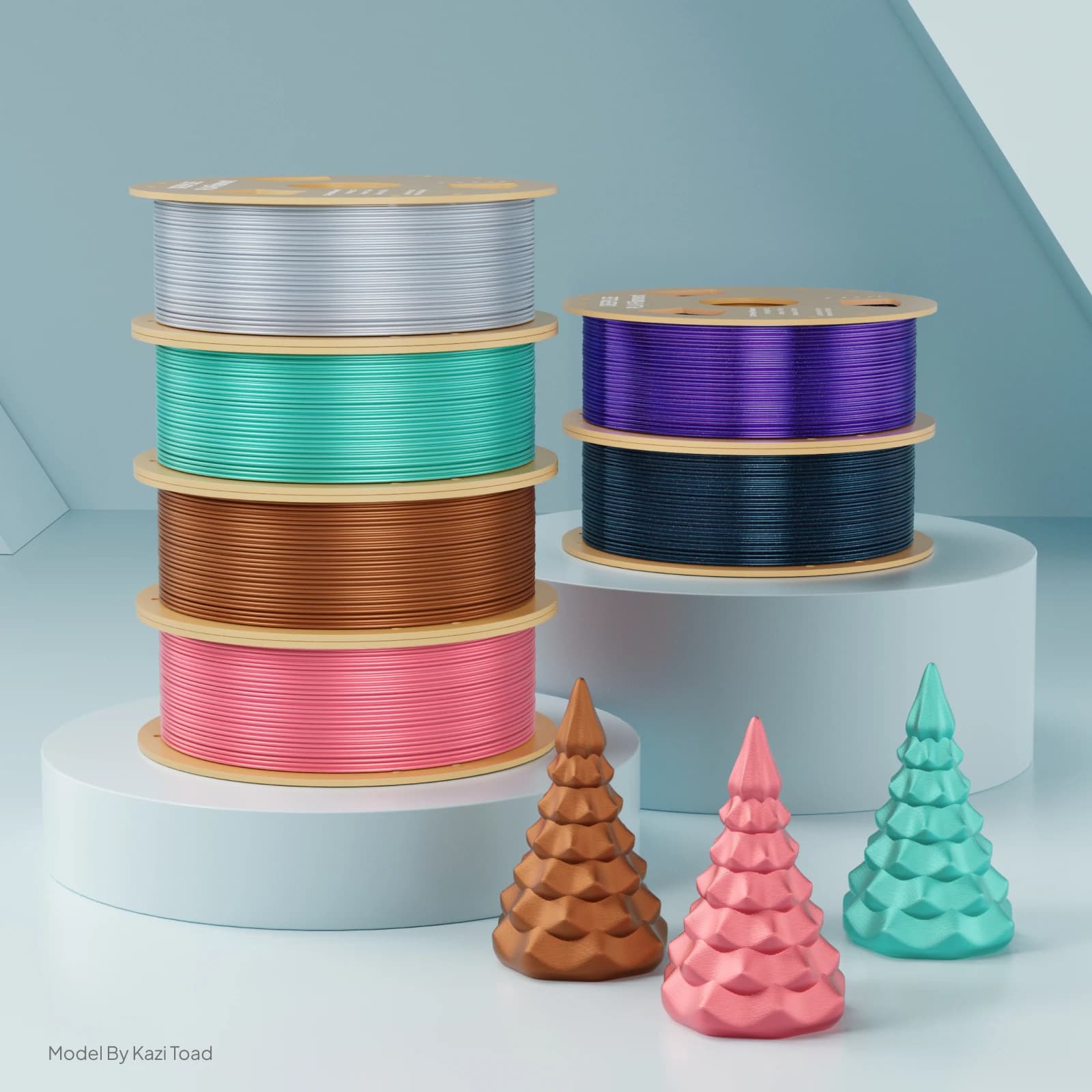 DEEPLEE 3D Printer Silk Filament,Shiny Silk PLA Filament 1.75mm, Great Easy to Print for 3D Printers, Silk Silver Grey 1KG