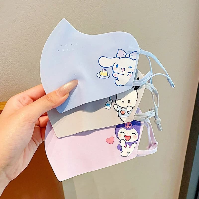 Kuromi Summer Sun Protection Face Mask New UV-Protective Full-Face Mask Breathable Cooling Silk Mask