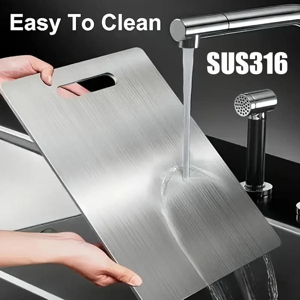 Titanium Cutting Stainless Boards for Kitchen Board 316 Steel Thickened Double Sided Food Grade Portable Fruit Meat Chopping