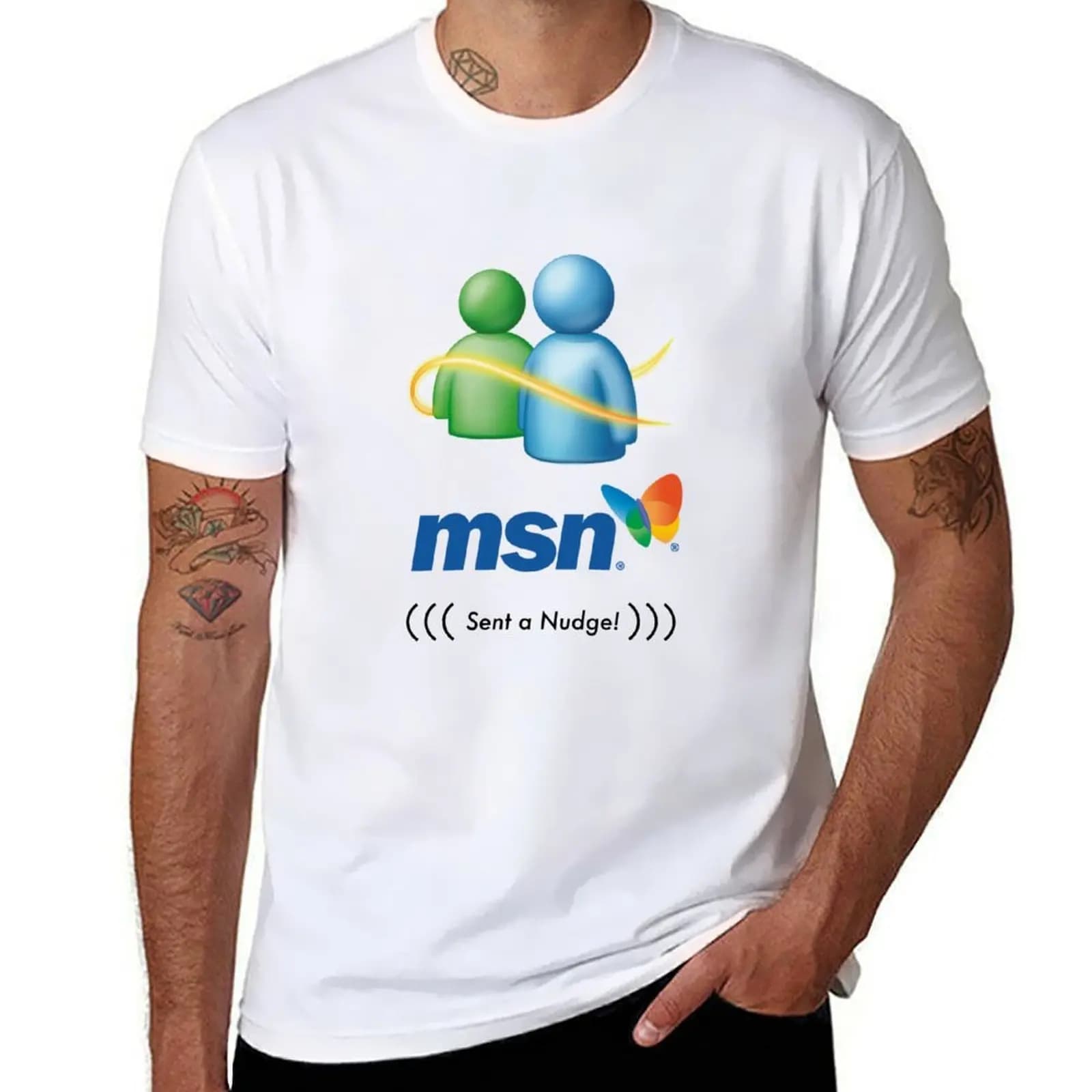 Messenger MSN ha inviato un messaggio! T-shirt uomo, maglietta uomo, t-shirt anime uomo, t-shirt uomo divertenti, t-shirt uomo semplice