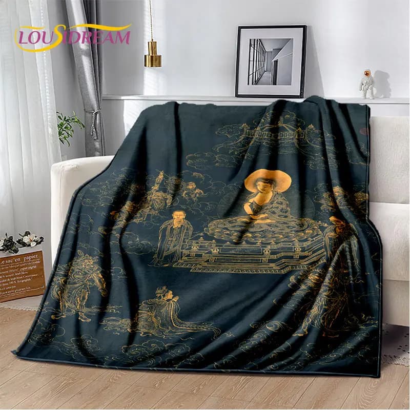 Buddha Sakyamuni buddismo fede religione morbida coperta di peluche, coperta di flanella coperta per soggiorno camera da letto divano letto pregare