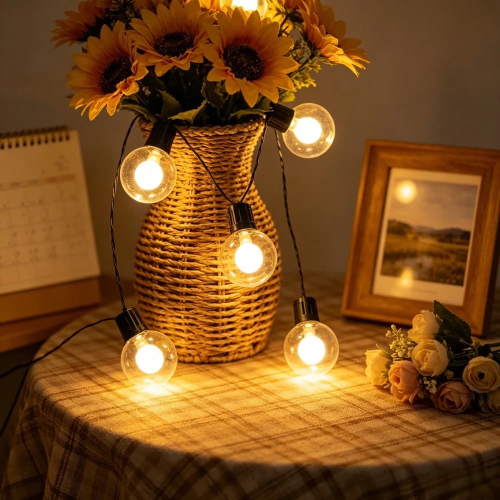 Luci a stringa vintage G40 da 10/20 LED per esterni, luci a LED impermeabili per patio, per campeggio, matrimoni, feste, decorazioni da giardino