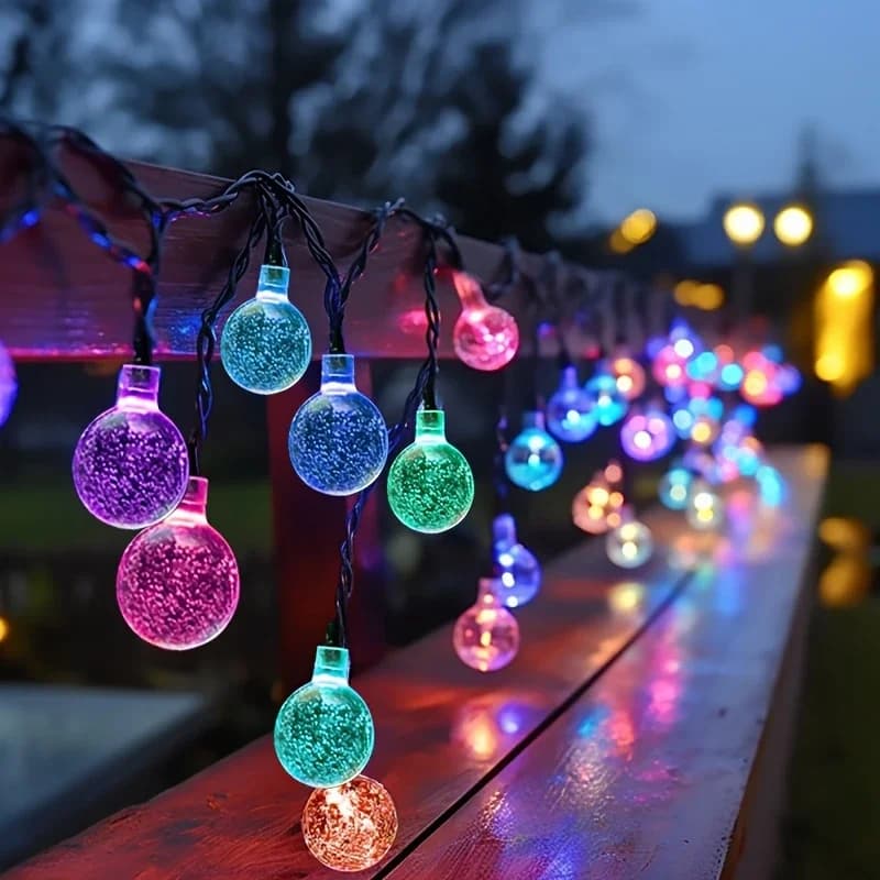 Luci a Stringa LED Solari 5m 20LED Luce Calda Impermeabile per Esterni Giardino Matrimoni Decorazioni Natalizie