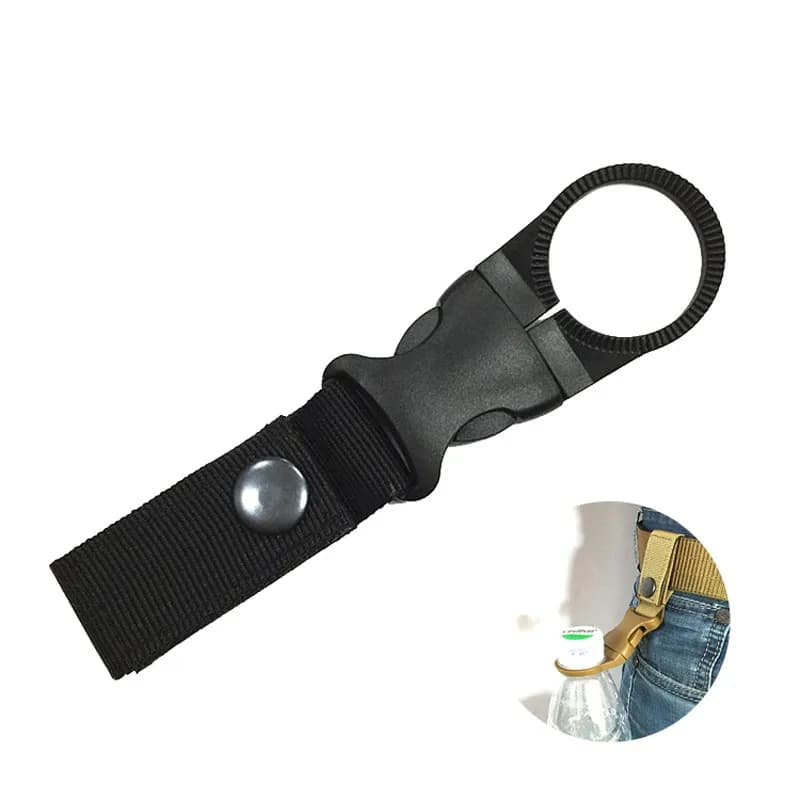 Clip Portabottiglie Tattico in Nylon Resistente per Cintura, Ideale per Campeggio, Escursionismo, Corsa e Ciclismo