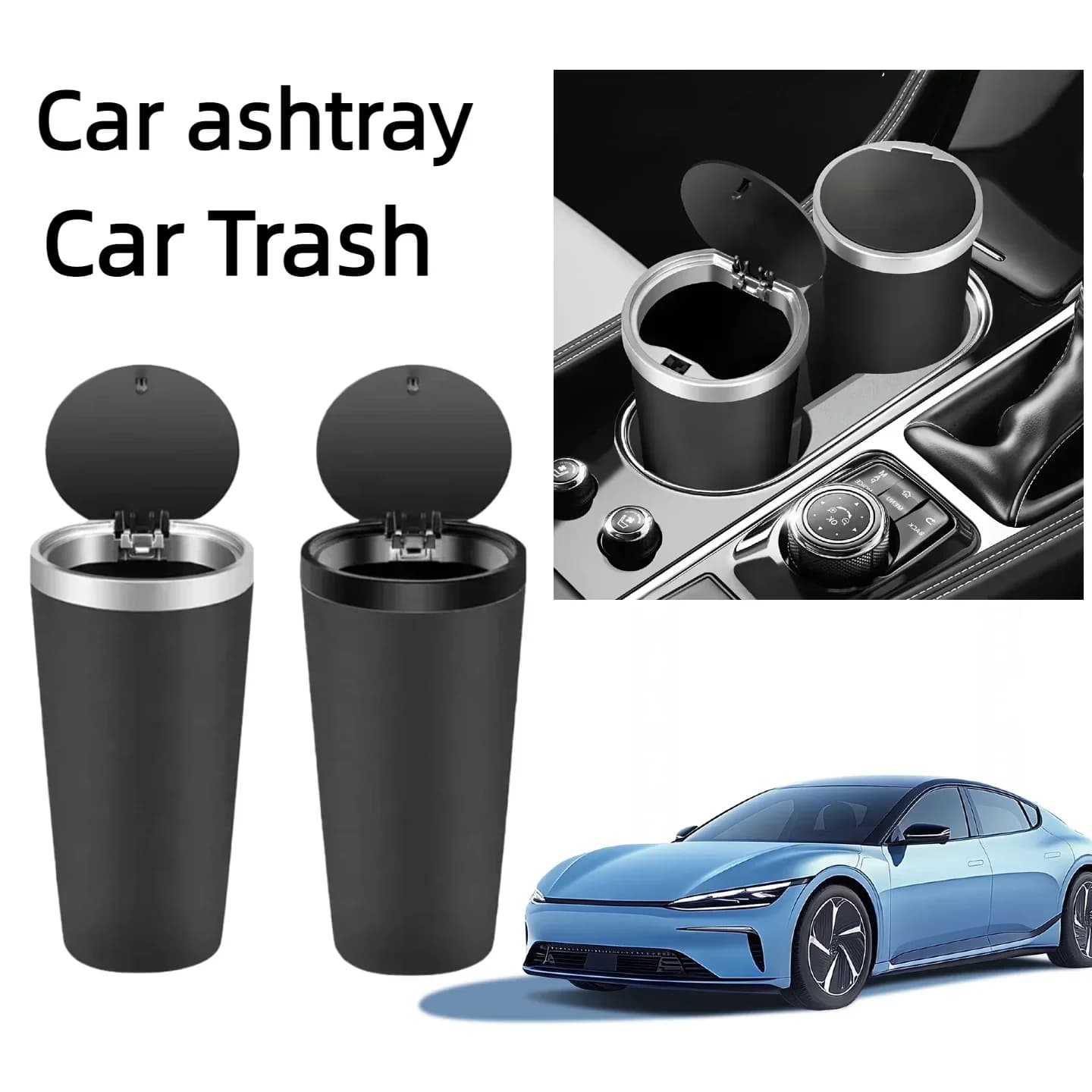 Universal Car Trash Bin Can Mini Auto Dust Organizer Car Interior Rubbish Bag Garbage Container Storage Box Car Ashtray