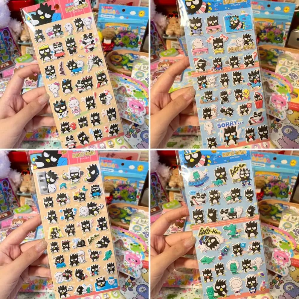 Adesivi Tridimensionali in Cotone Sanrio Badbadtz-Maru per Decorare Quaderni, Tazze, Scatole di Cancelleria, Regalo di Compleanno per Amici