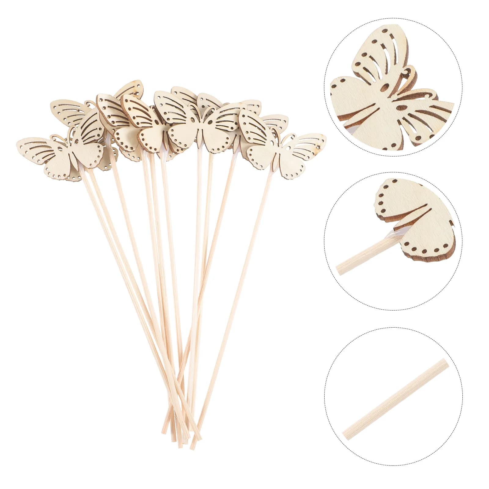 10 Pezzi Bastoncini Diffusori a Forma di Farfalla in Legno per Aromaterapia, Ideali per Casa, Ufficio, Spa, Meditazione, Matrimoni, Bagno