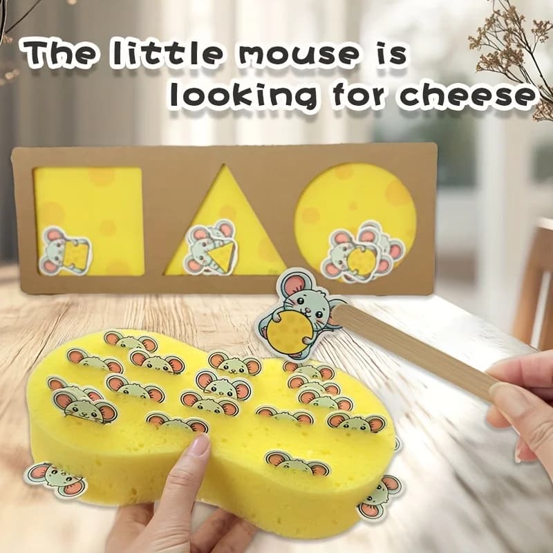 Gioco di abbinamento di topi e formaggi Giocattolo Montessori Educativo precoce Riconoscimento della forma Puzzle Allenamento motorio fine per regalo per bambini