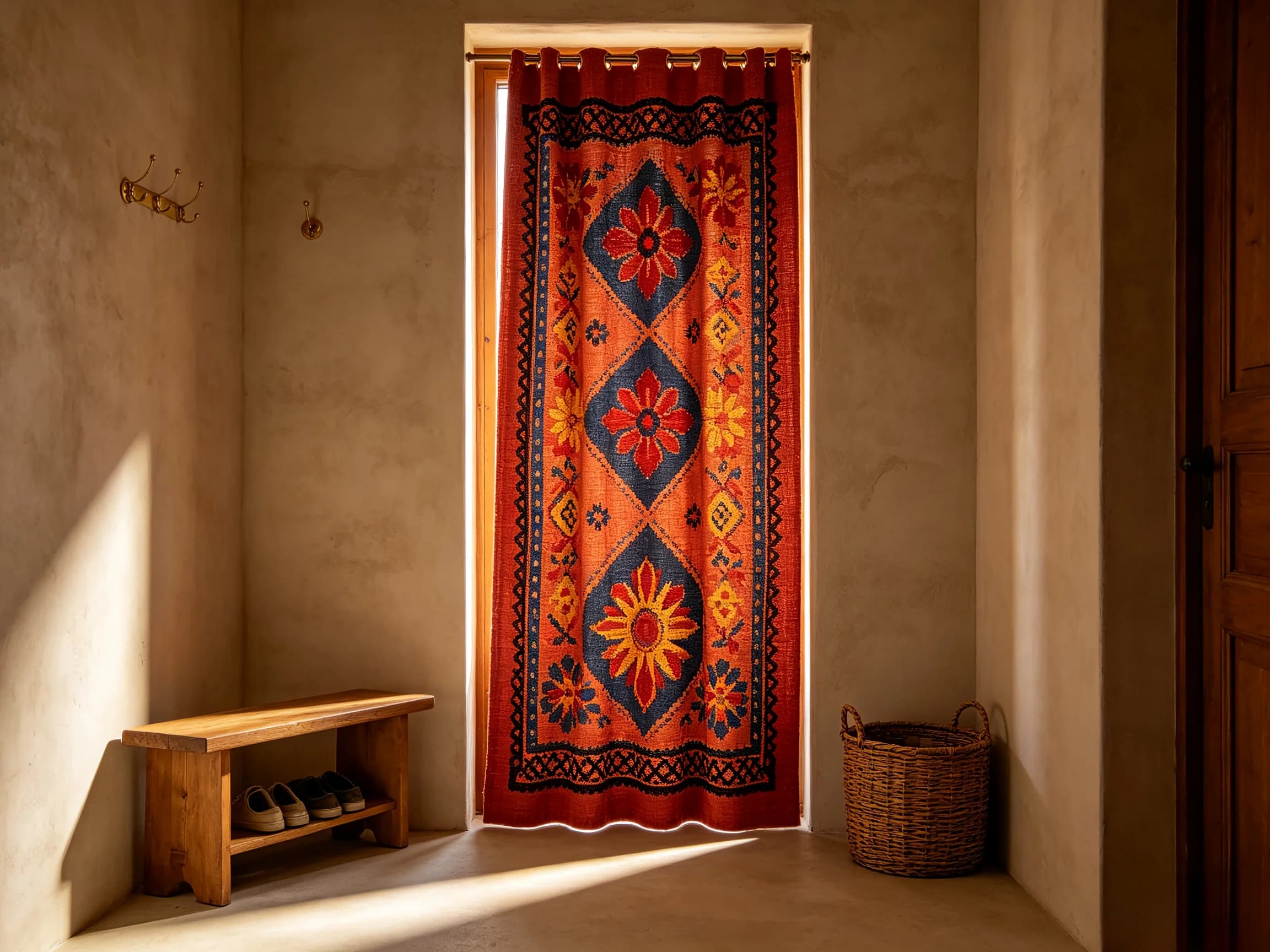 200141 Eastern European Folk Embroidery Hairy Curtain
