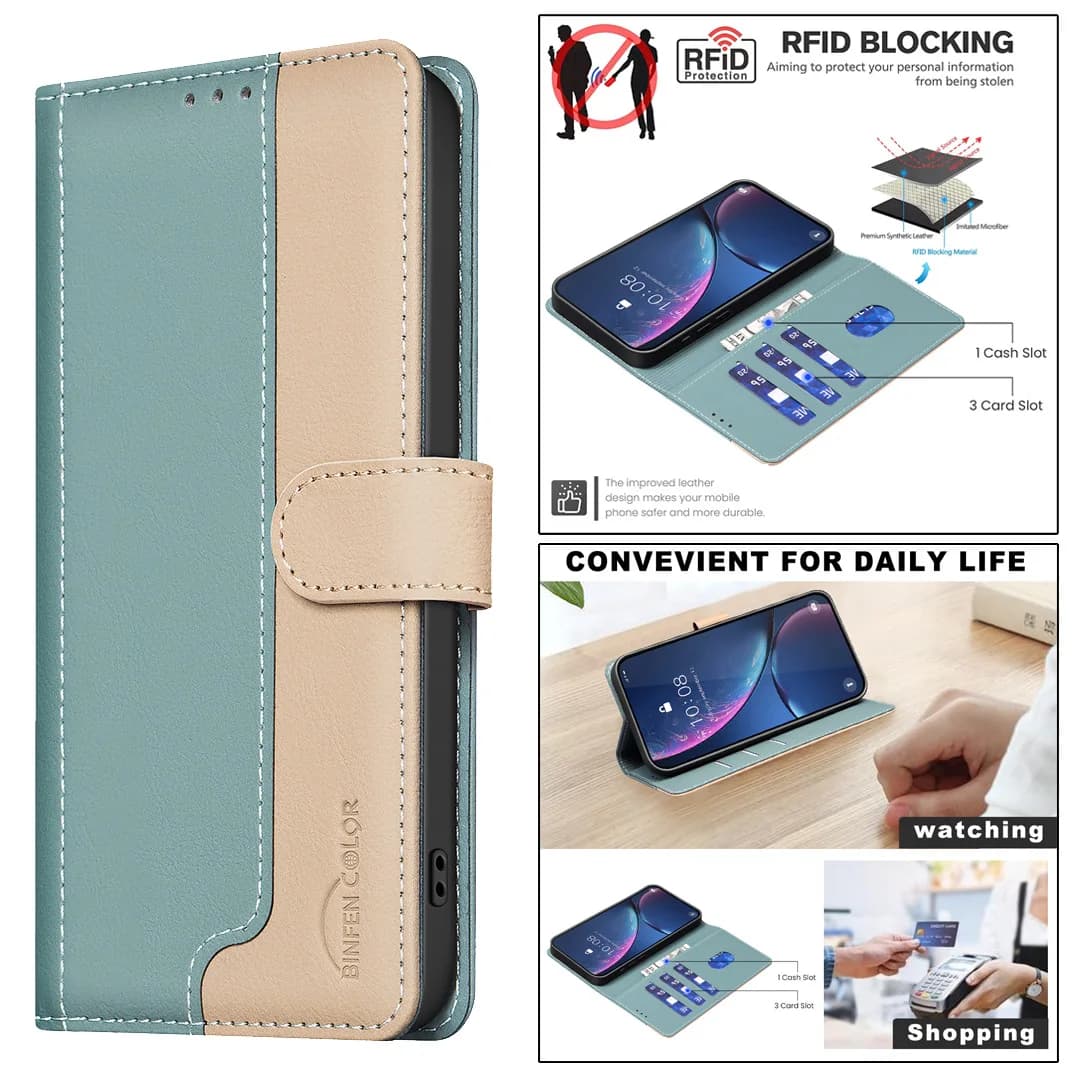 Custodia a libro in pelle con protezione RFID per Xiaomi Poco X5 X3 NFC M3 Pro F3 F5 C55 C31, con porta carte, per Poco C55 C31