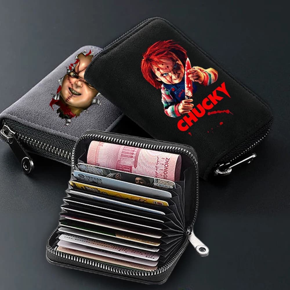 Chucky Credit Card Holder Zipper Wallet Women Men Anti Demagnetization 11Slots Small Card Wallet Business Card Holder Coin Pouch