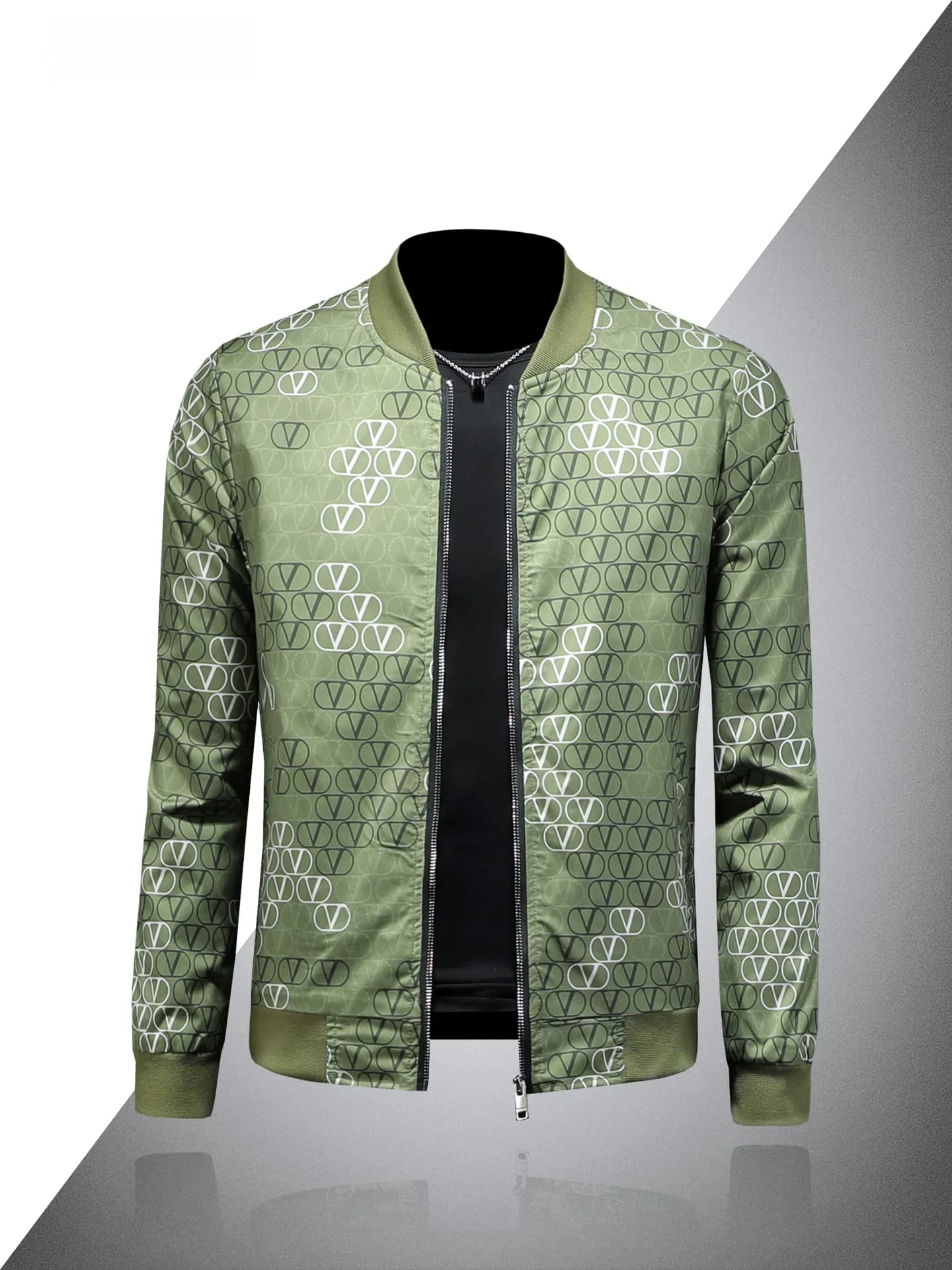 Casual Men's Baseball Jacket 2026 Spring Autumn Fashionable Letter Print Outerwear Slim Fit Polyester Urban Style Long Sleeve