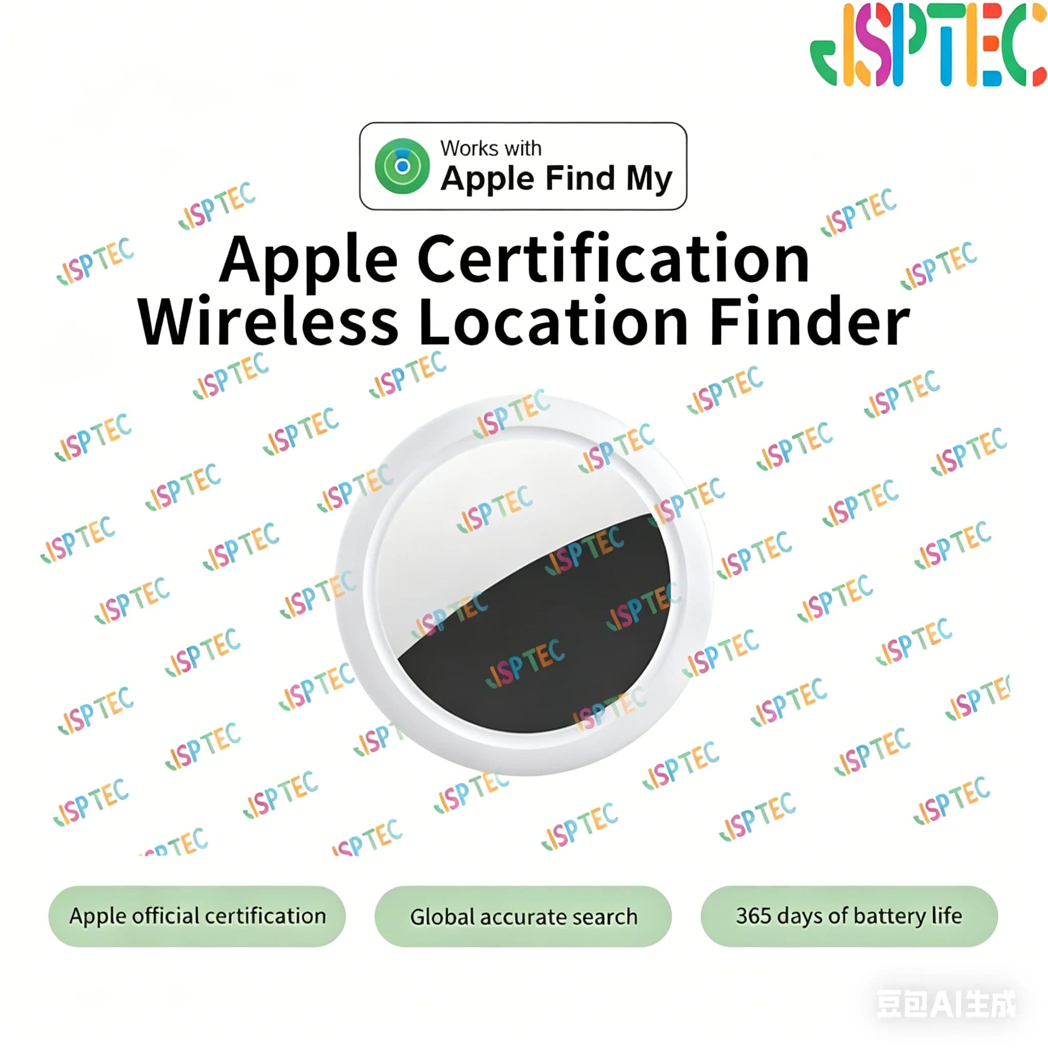 Mini Smart Tag compatibile solo con l'app Find My per iOS, localizzatore GPS Bluetooth per portafogli e chiavi, dispositivo anti-smarrimento.