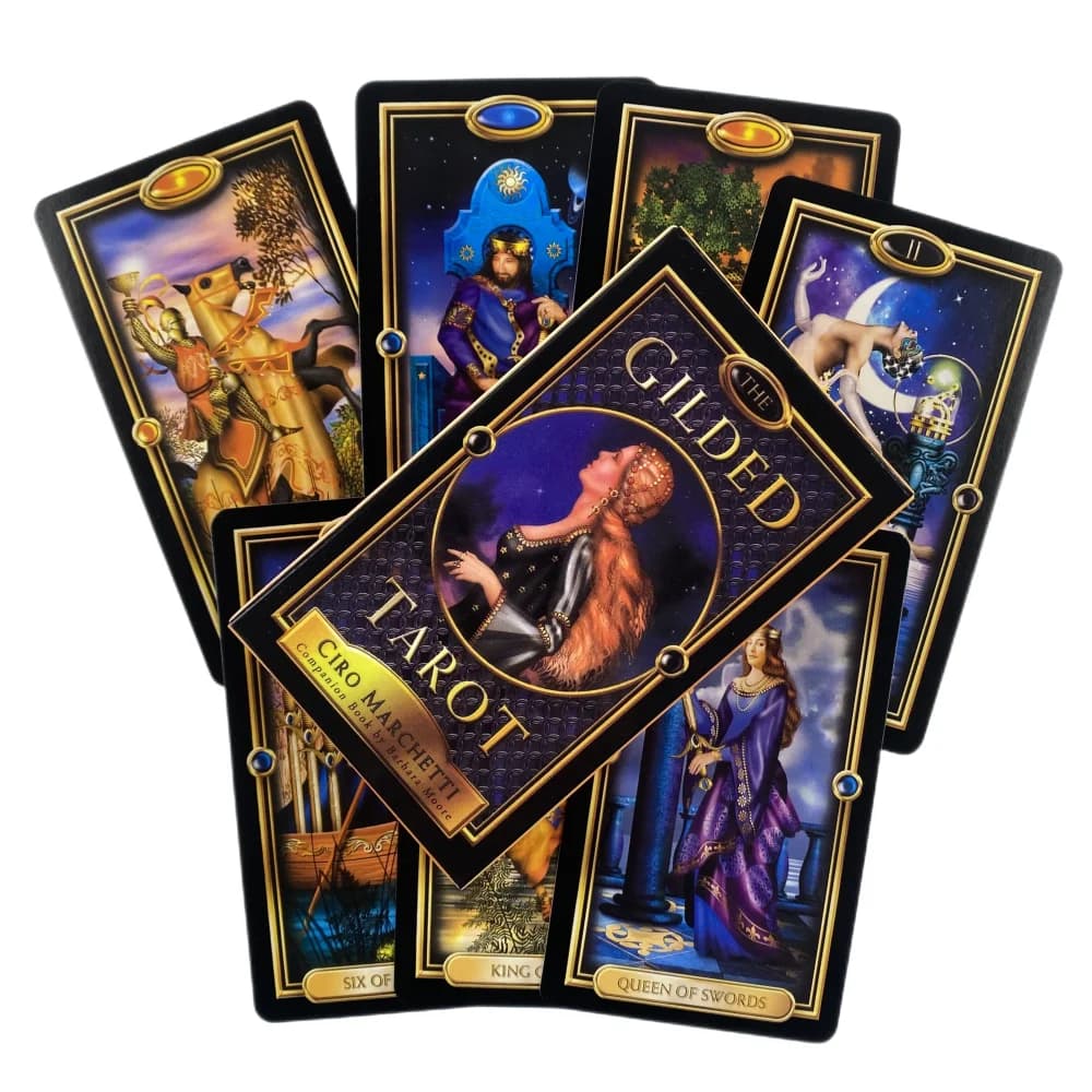 Il mazzo di divinazione delle carte dei tarocchi dorati Versioni inglesi Edizione Oracle Gioco da tavolo per la festa