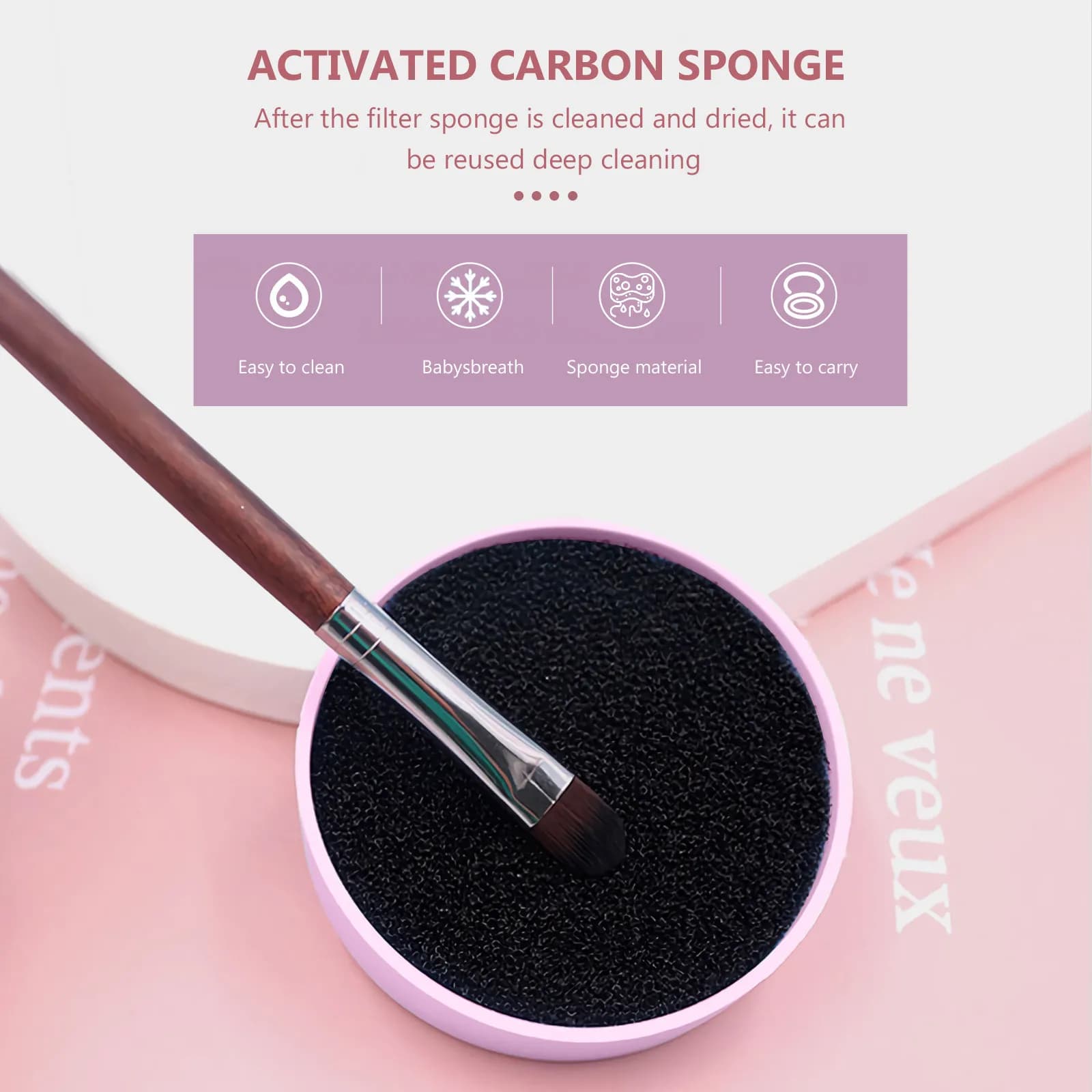 4Pcs Portable Makeup Brush Cleaning Sponge Pad for Eyeshadow Blush Powder Cosmetics Quick Dry Reusable Color Remover Tool