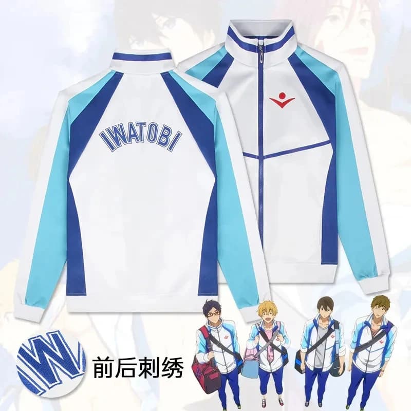 ★ Costume cosplay di Halloween Anime Free! Iwatobi Swim Club Haruka Nanase Parrucca Giacca Makoto Tachibana Hazuki 2026 Nuovo ♥ Guarda a me ←_←