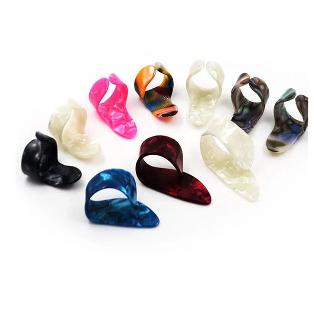 L79A 15pcs Guitar Picks humb Finger Picks Metal + plastic