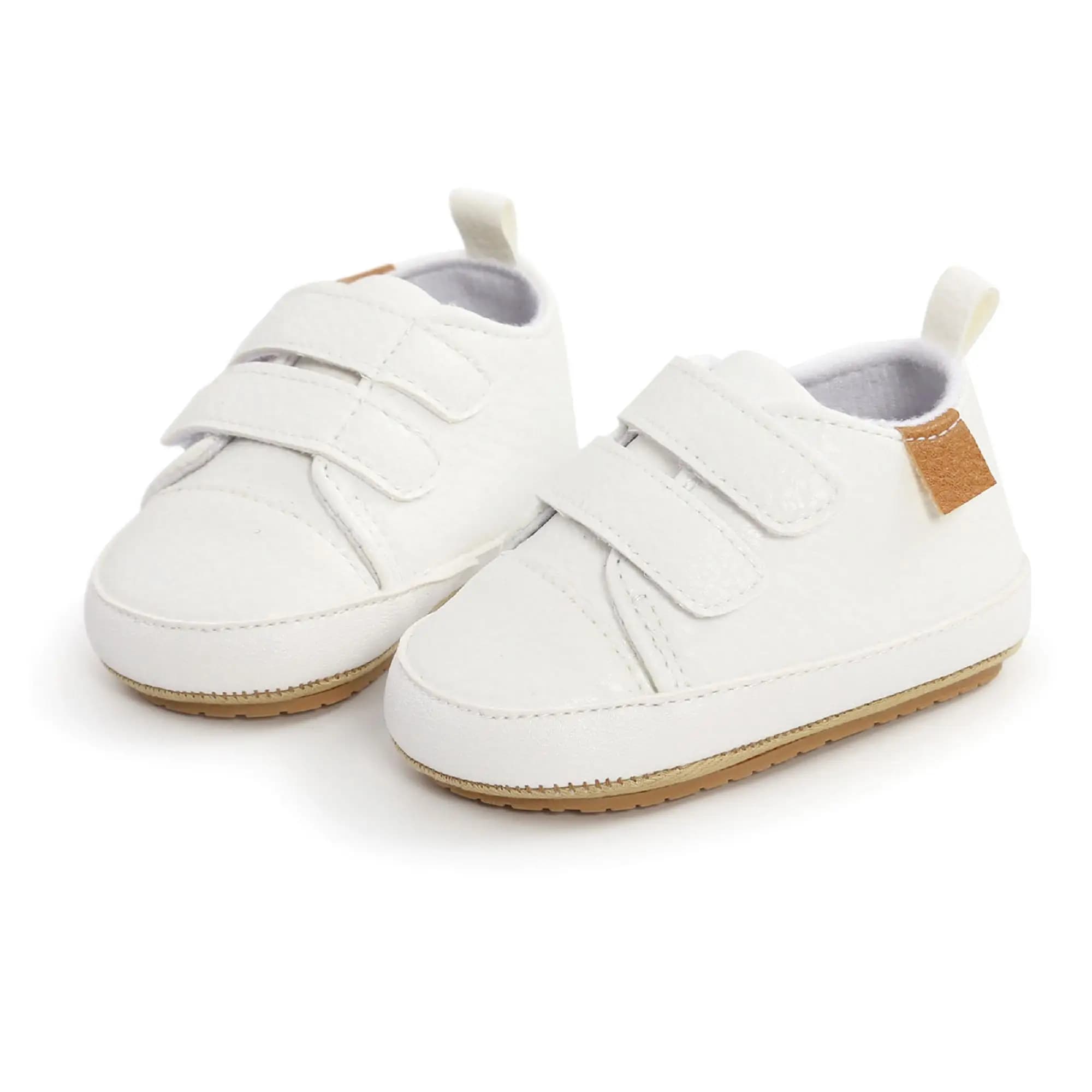 Scarpe in Pelle per Neonati, Calzini Unisex, Sneakers Antiscivolo per Bambini con Chiusura a Strappo per Primavera, Estate e Autunno