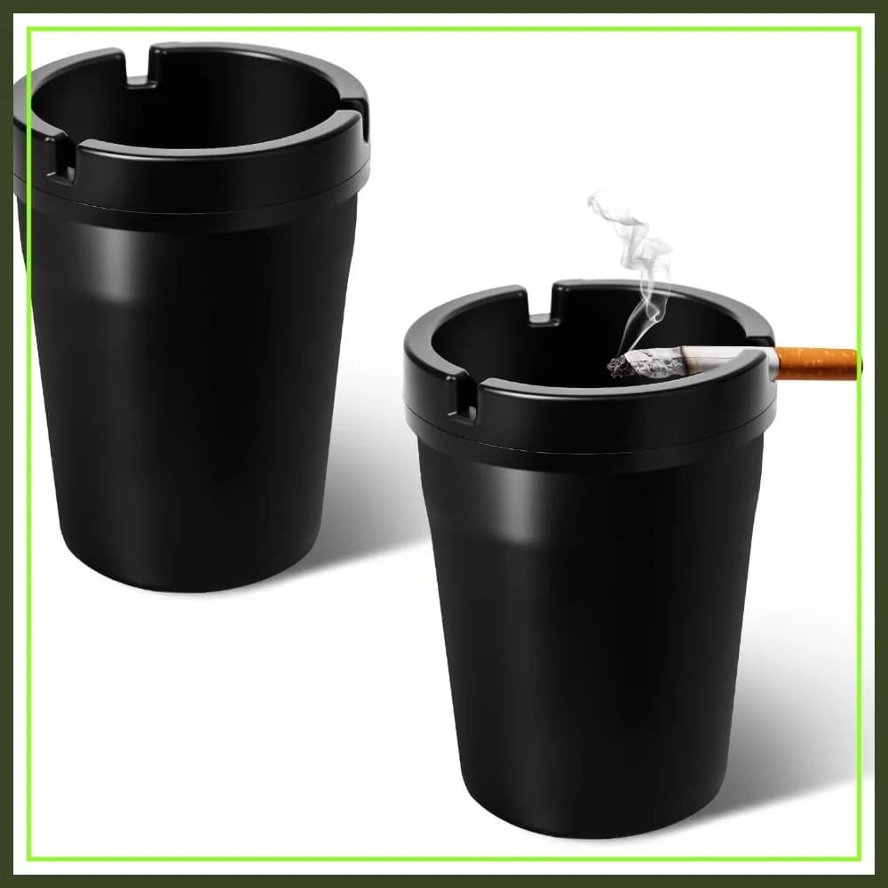 2 posacenere per auto, autoestinguenti con coperchio, antiodore e senza fumo, per portabicchieri, contenitore portacenere portatile per veicoli
