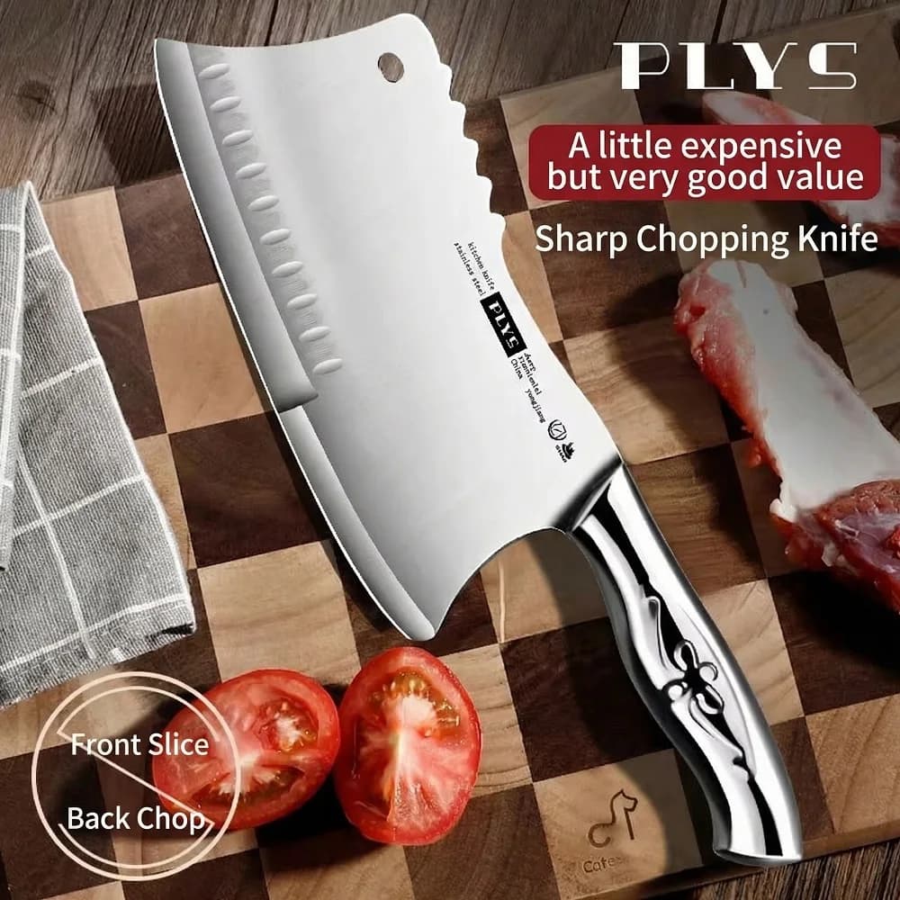German style kitchen knife PLYS, kitchen knife 2 in 1 to chop and slice, sharp for bones and meat, kitchen knife for chef C2612