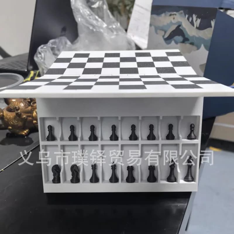 Scacchiera 3D Stampata Pieghevole con Pezzi Completi, Gioco da Viaggio Portatile per Bambini e Adulti, Gioco da Tavolo Puzzle