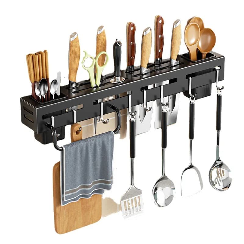 Portacoltelli da parete con struttura in acciaio inossidabile Portacoltelli da cucina senza chiodi Coltello con gancio Portaoggetti per armadio da cucina