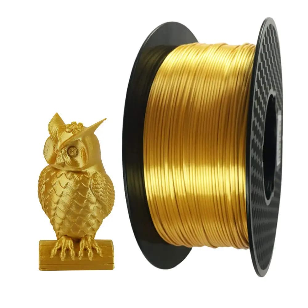 Silk Gold PLA Filament 1.75mm 1KG Spool Shiny Metallic 3D Printer Material