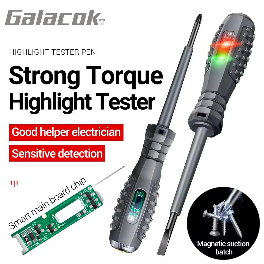 Multifunctional Test Screwdriver for Electricians Contactless AC Induction Tester Voltage Tester 70-600 V Green Red Induction Lights