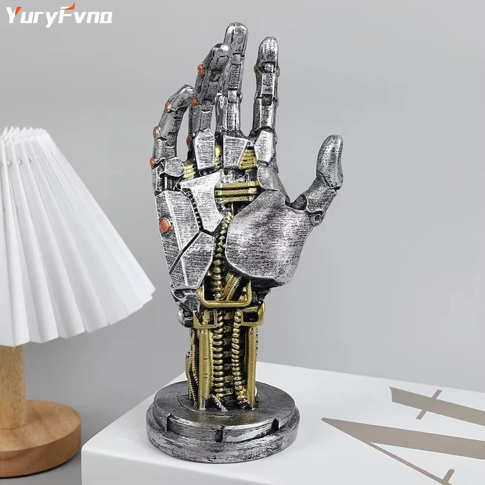 YuryFvna Creativo Meccanico Mano Staue pvc Simulato Robot Scultura a Mano Artigianato Controller di Gioco Supporto per Cuffie Supporto