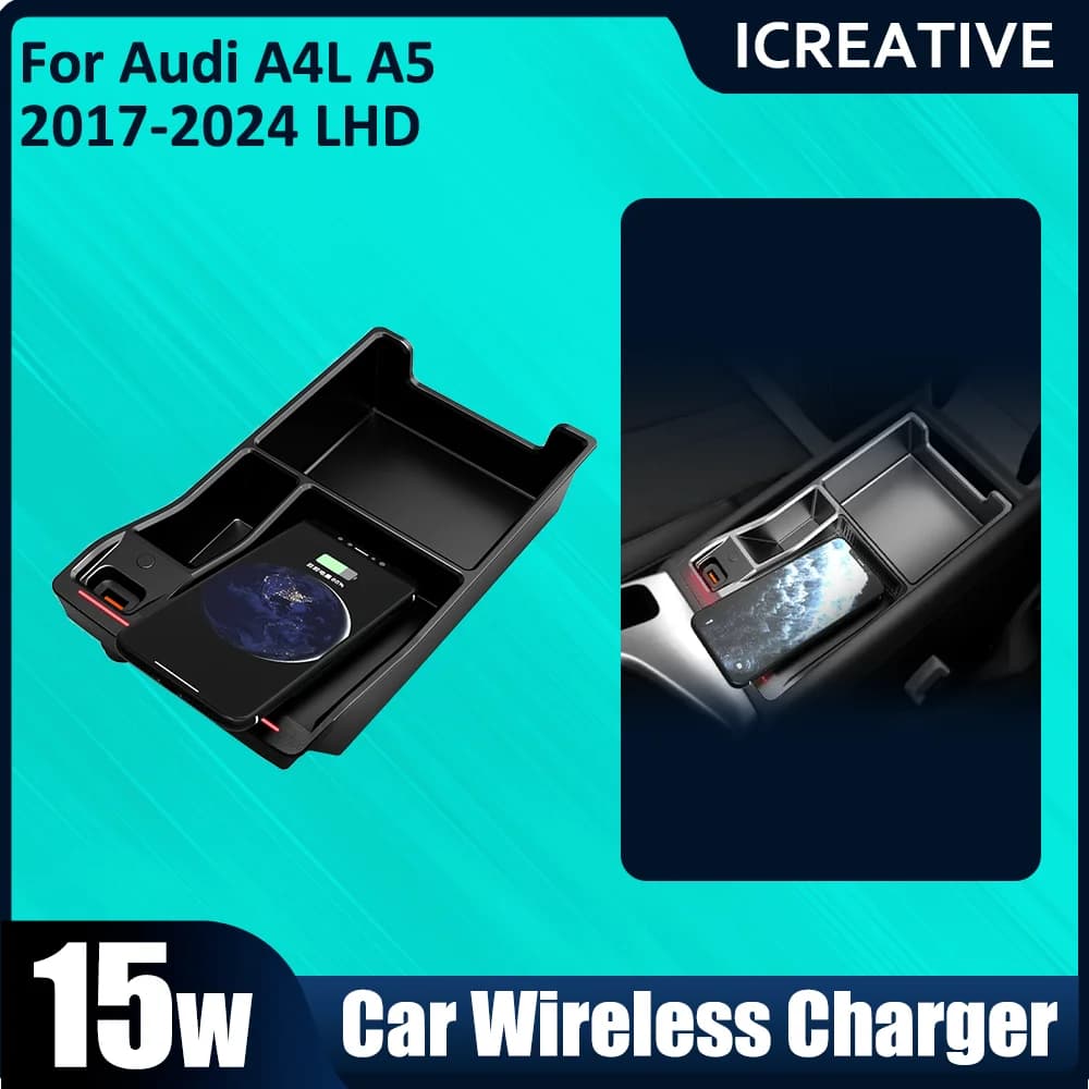 Per AudiA4L A5 2017 2018 2019 2020 2021-2024LHD supporto per telefono supporto pad di ricarica ricarica rapida accessori per auto caricabatterie wireless da 15 W