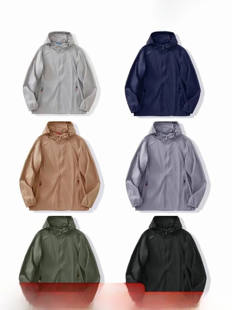 Ultra-Thin like Cicada Wings! Slightly Wrinkled Texture! Lightweight Design! Spring Summer Men's Hooded Sun Protection Jacket...