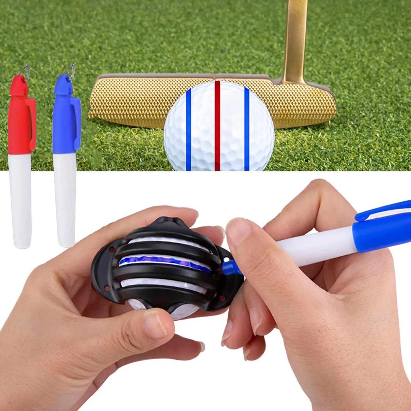 Strumento di Allineamento per Putter, Penna Marcatrice per Linee Rette, Ausilio per l'Allenamento dello Swing di Golf per Uomini e Donne