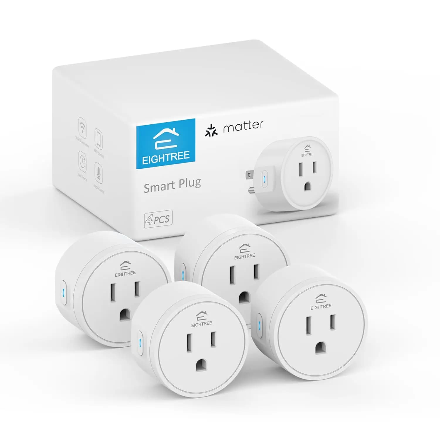 Smart Matter socket with HomeKit, Alexa, Siri and Google Home Support, Remote Control, Timer and Programming for Smart Homes